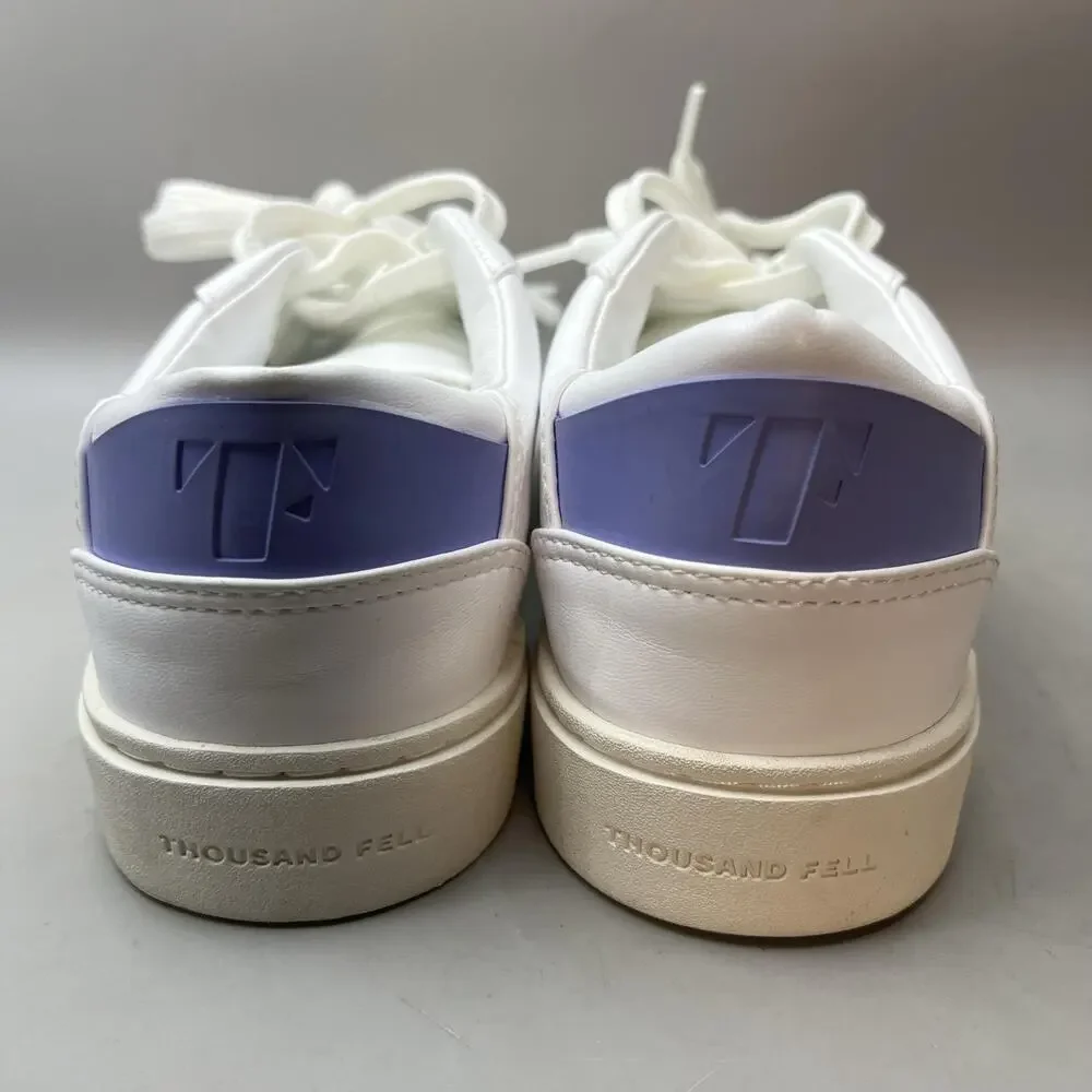 Thousand Fell Lace Up Vegan Walking Shoes Women Size 8 White Comfort Low Sneaker